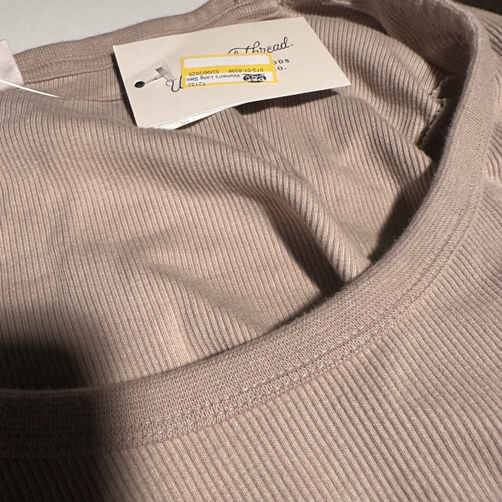 Beige Ribbed Top